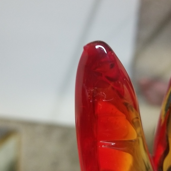 MCM Red Gold Art Glass Piece - Picture 6 of 10